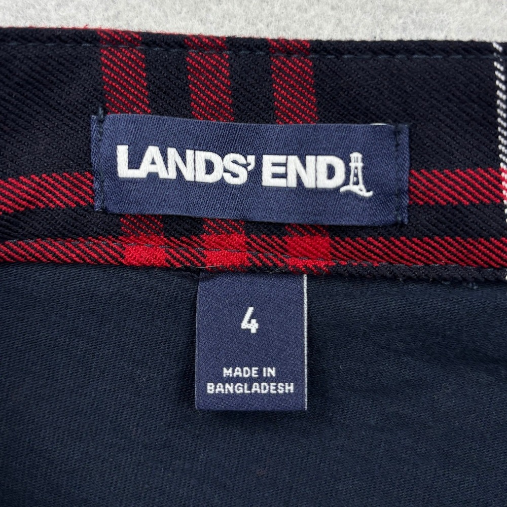 Lands End Red Navy Blue Plaid Pleated Skort Womens Size 4 Tartan School Uniform - Picture 7 of 7